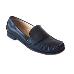 COLE HAAN Mens Black Leather Loafer Preppy Business Casual Work 11 Slip On